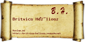 Britvics Héliosz névjegykártya